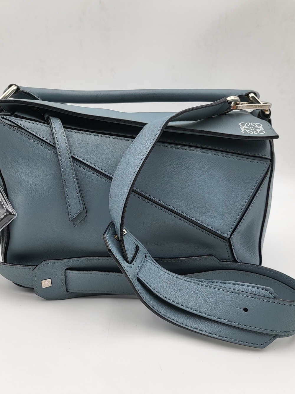 LOEWE Calfskin Small Puzzle Bag Stone Blue, Authentic w/COA.. Exellent Condition